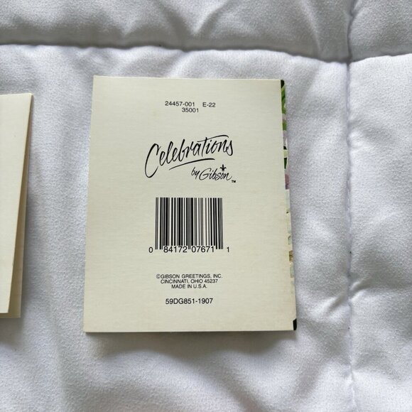 Vintage 80s 90s Flower Floral Lot Of 4 Unused MINI Cards Junk Journal Scrapbook - Picture 5 of 7